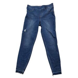 Ladies Spanx Distressed Raw Bottom Hem Pull On Jeggings Jeans Size XL